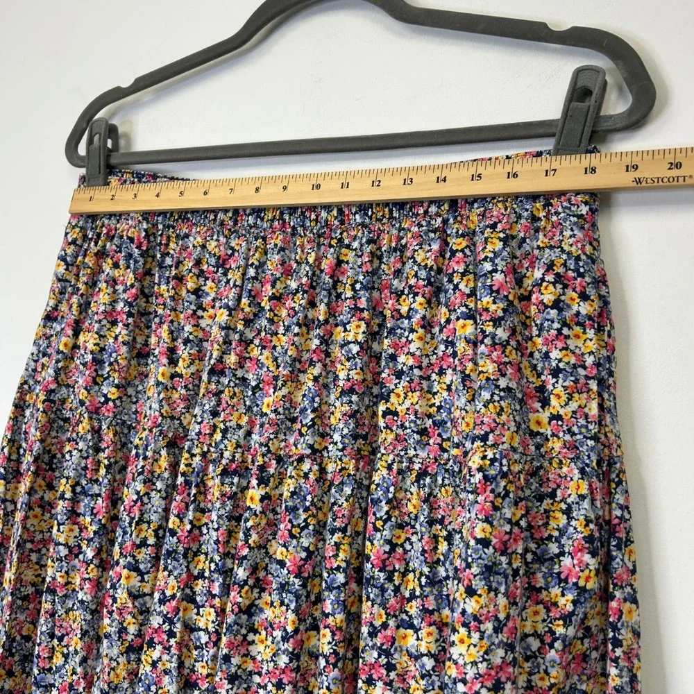 Old Navy Ditsy Floral Tiered Midi Maxi Skirt Women's 2X Pull On Boho Garden